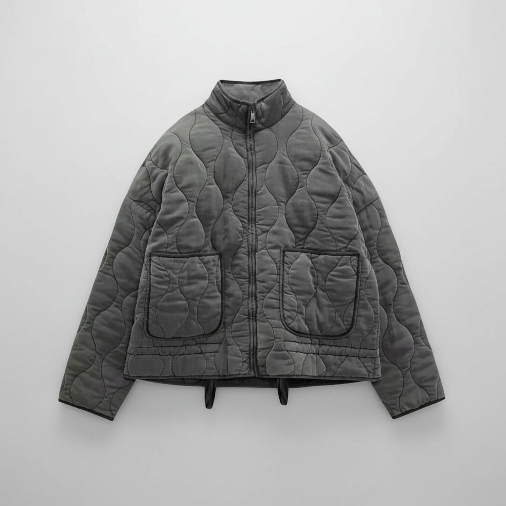 Veste matelassée rembourrée avec poches pour femme en tissu coton mélangé