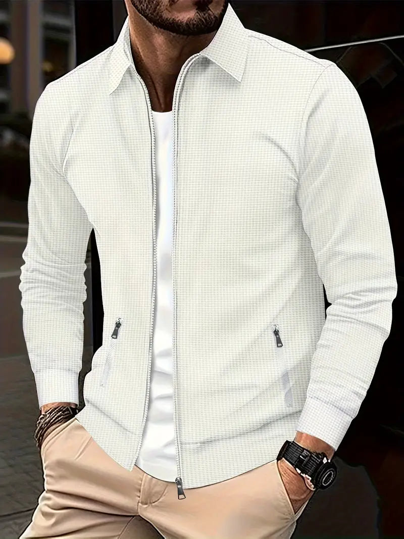 Veste zippée à col chemise pour homme