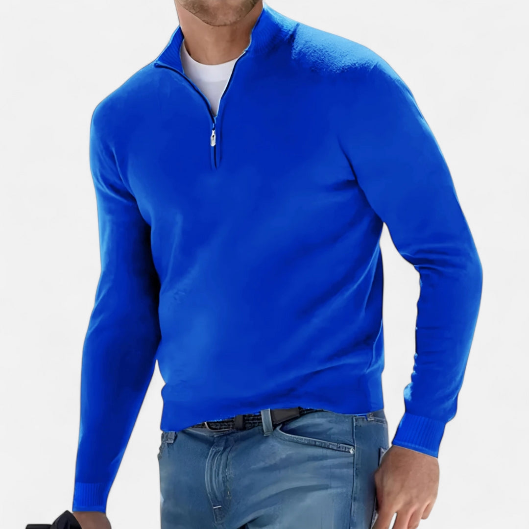 Pull à demi-zip en maille pour homme