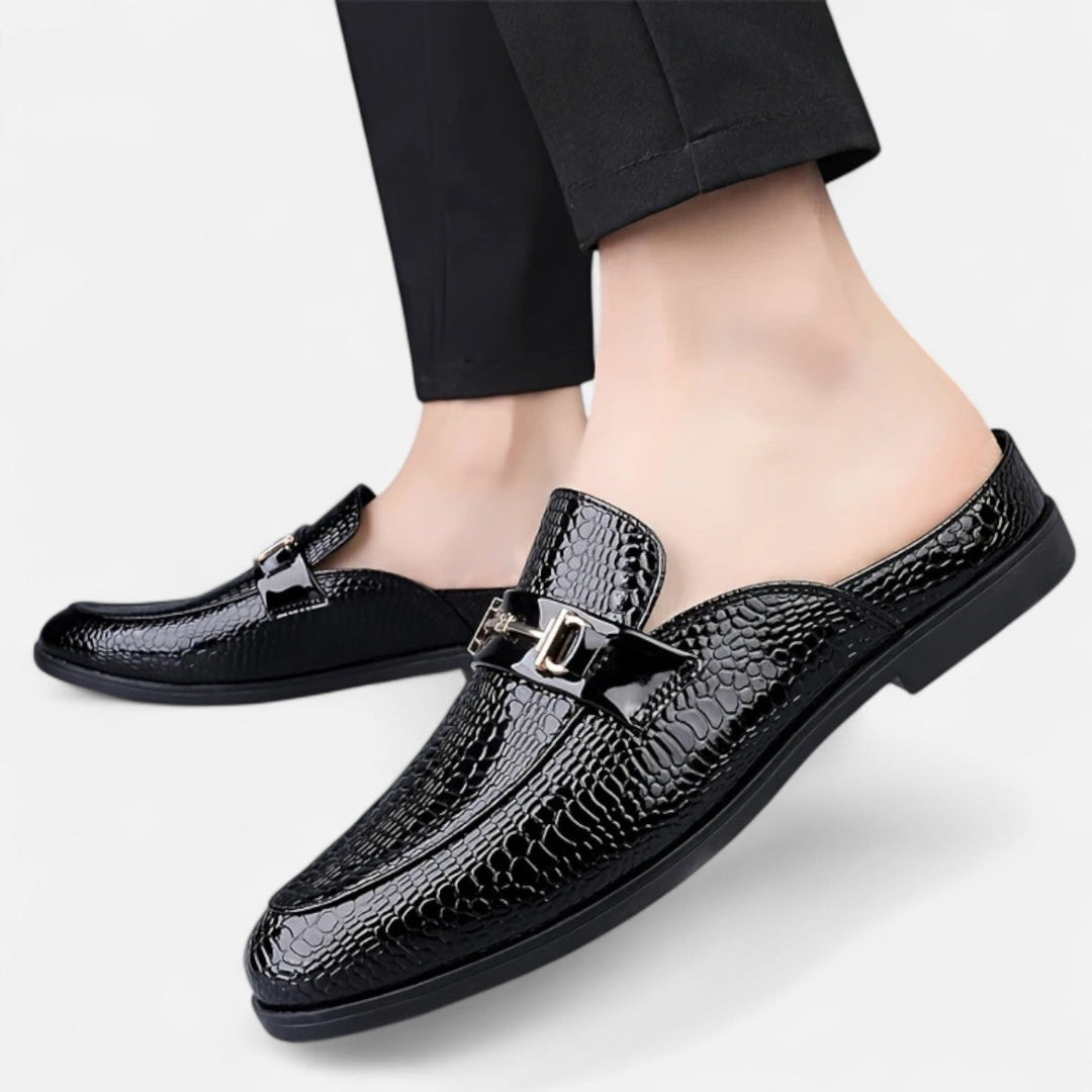 Mocassins à enfiler texturés avec détail métallique pour homme