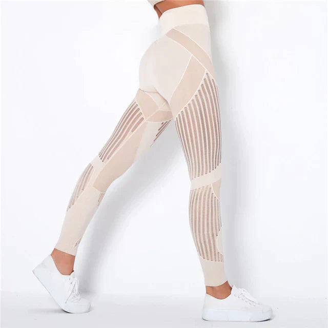 Legging de Sport Femme à Taille Haute en Tissu Extensible