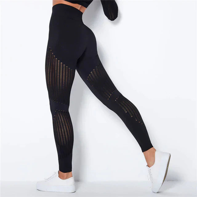 Legging de Sport Femme à Taille Haute en Tissu Extensible