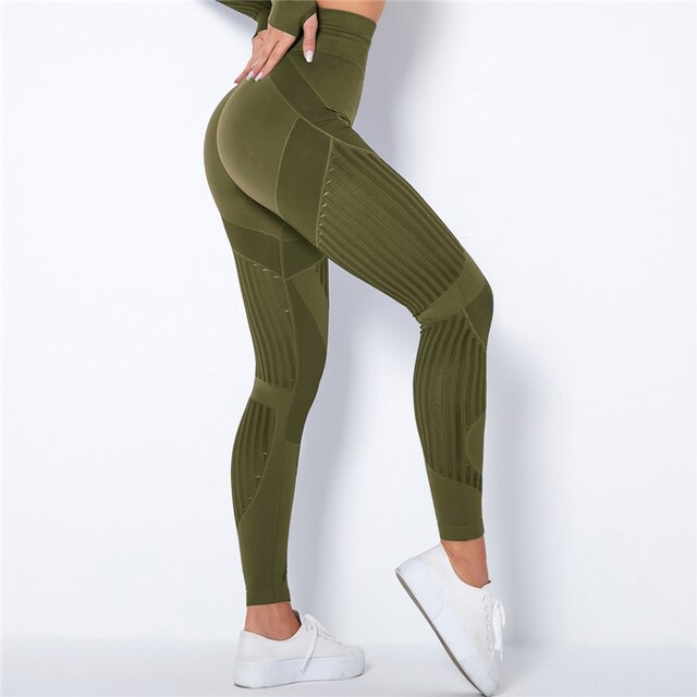 Legging de Sport Femme à Taille Haute en Tissu Extensible