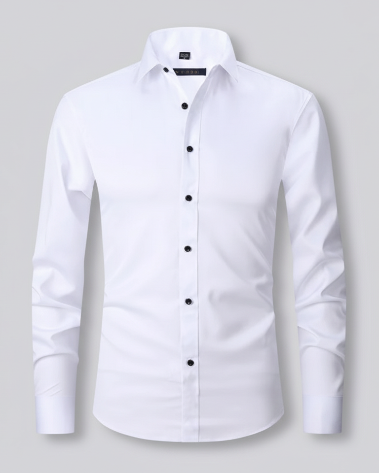Elegant herreskjorte med lange ærmer i strækbart materiale