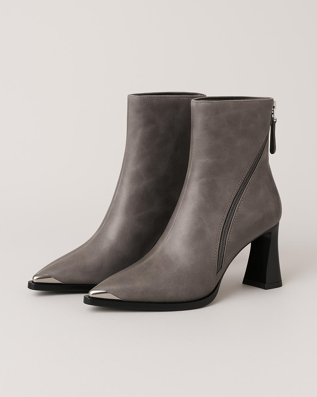 Bottes à Talons Hauts Mi-Mollet à Bout Pointu pour Femme