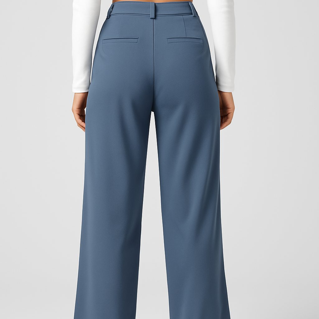 Pantalon Femme | Taille Haute à Jambe Large Unie