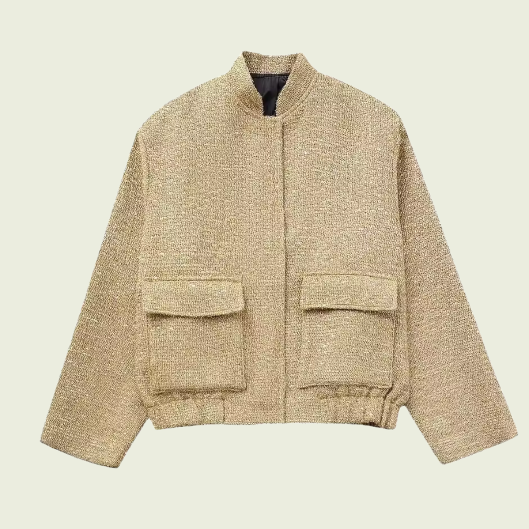 Veste bomber courte à sequins pour femme