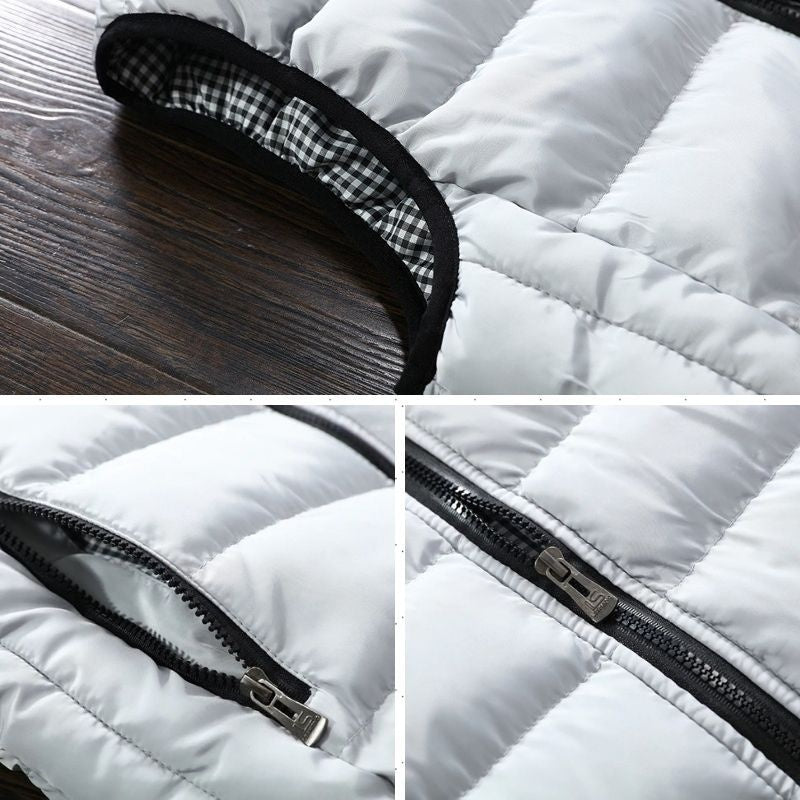Gilet sans manches matelassé déperlant pour homme Col montant zippé Usage extérieur