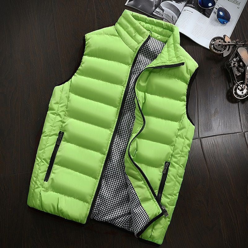 Gilet sans manches matelassé déperlant pour homme Col montant zippé Usage extérieur