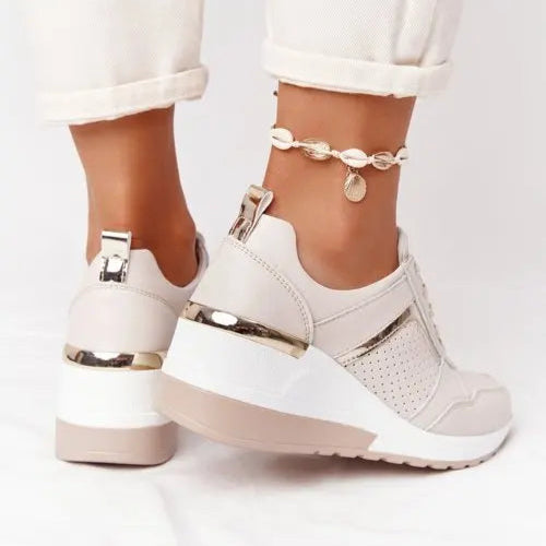 Baskets à plateforme pour femme à lacets