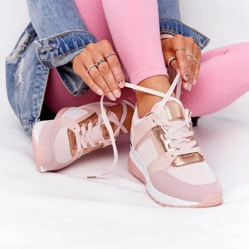 Baskets à plateforme pour femme à lacets