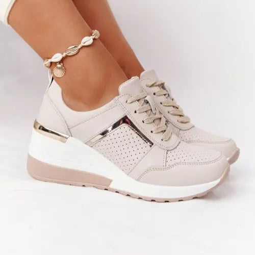 Baskets à plateforme pour femme à lacets