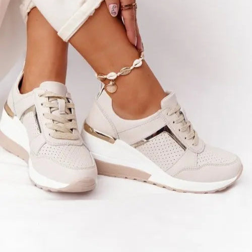 Baskets à plateforme pour femme à lacets