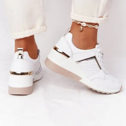 Baskets à plateforme pour femme à lacets