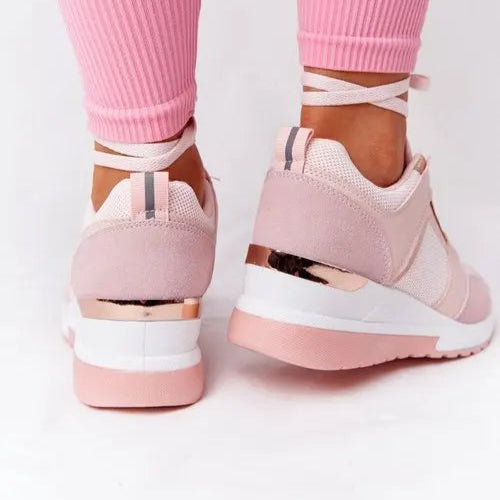 Baskets à plateforme pour femme à lacets