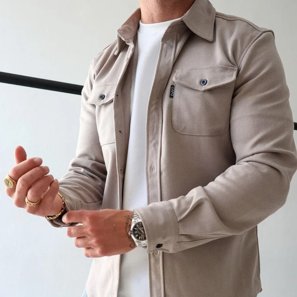 Veste Homme | Col Mandarin et Fermeture à Boutons