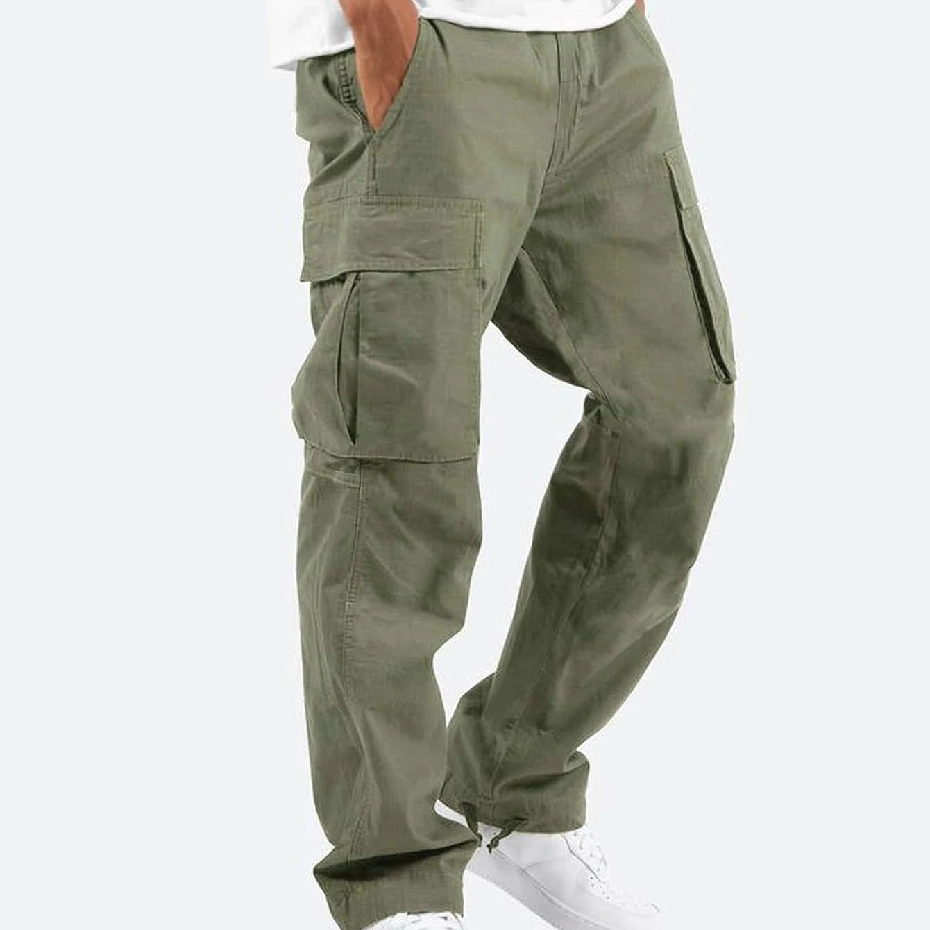 Pantalon Cargo Homme | Taille Élastique avec Cordon et Poches Latérales