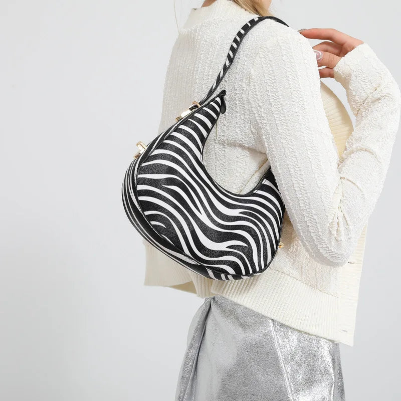 Sac à bandoulière imprimé animal en similicuir pour femme