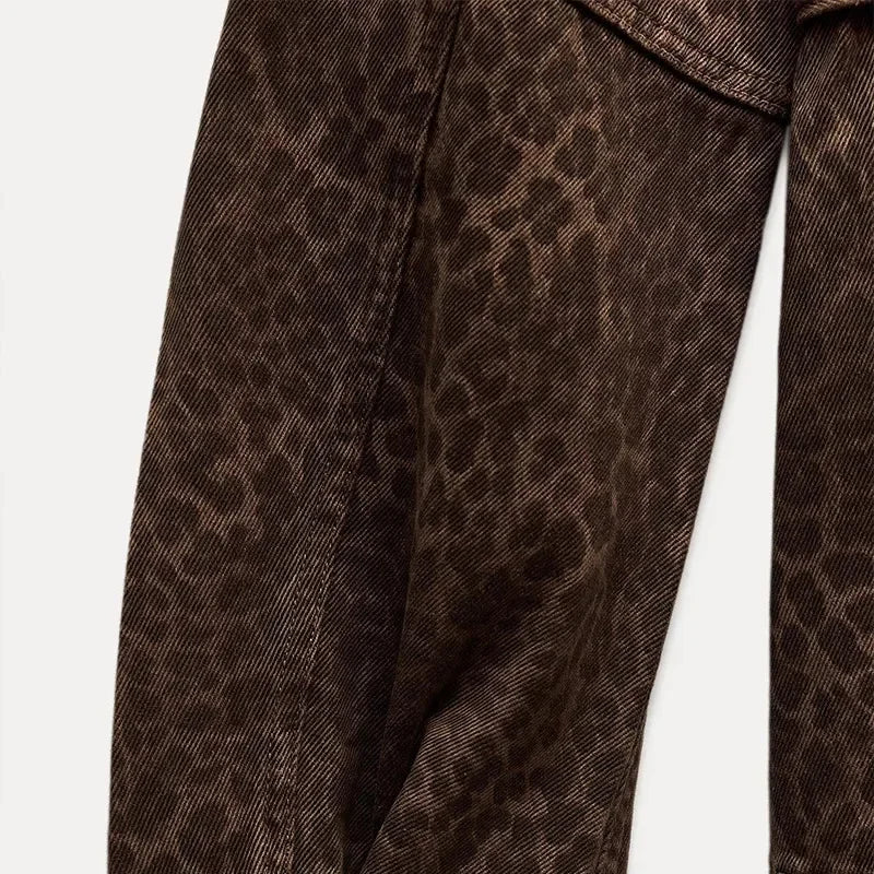 Veste ceinturée à imprimé léopard pour femme