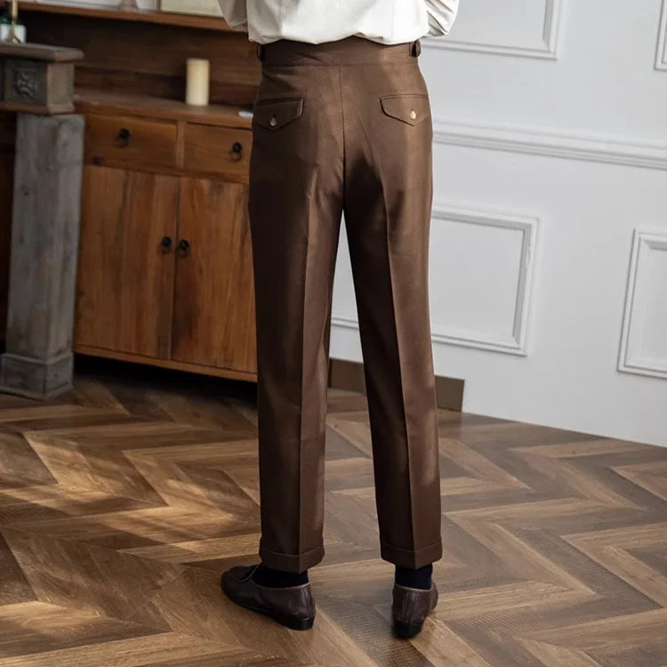 Pantalon homme à pinces taille haute