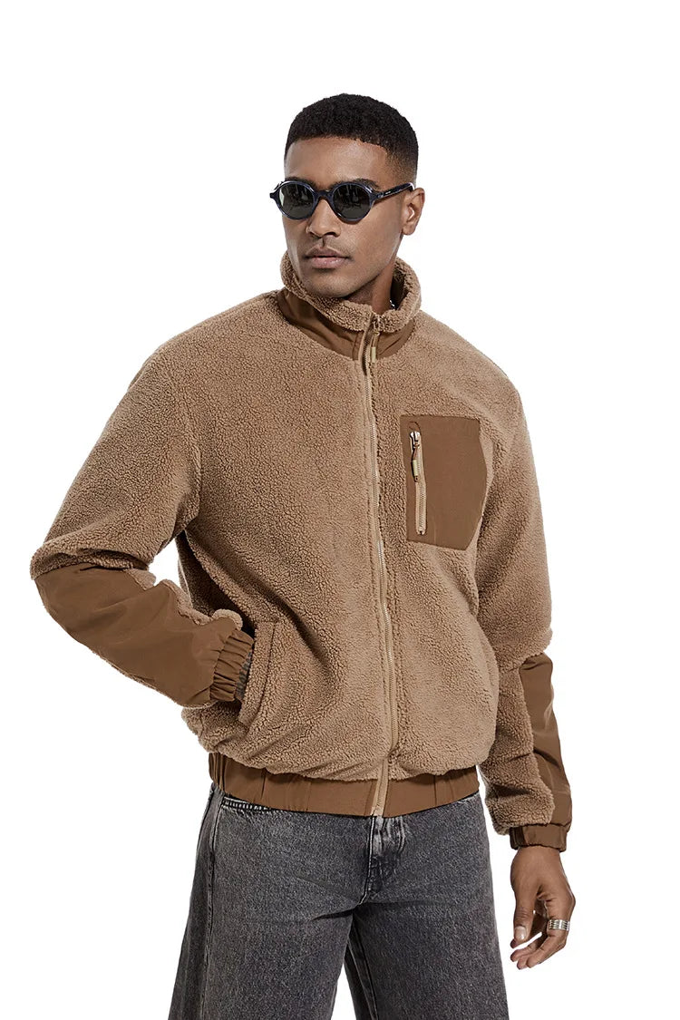 Veste polaire Sherpa à col montant pour homme