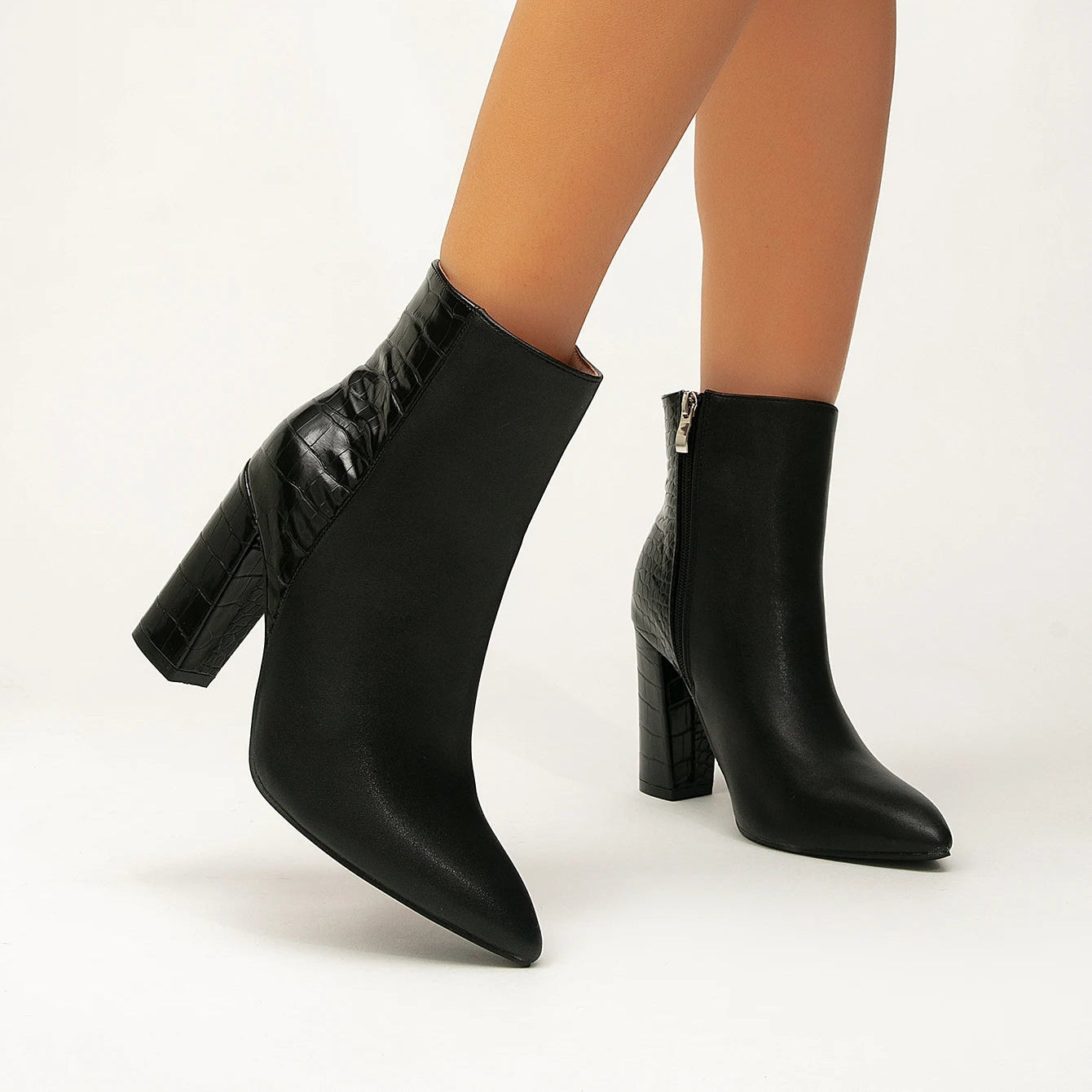 Bottines femme à talon bloc