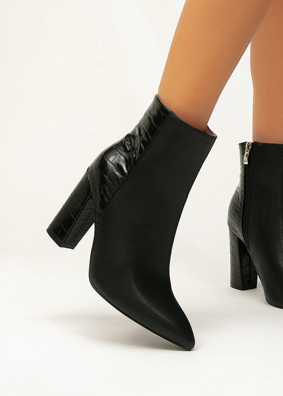 Dameankelstøvler med blokhæl