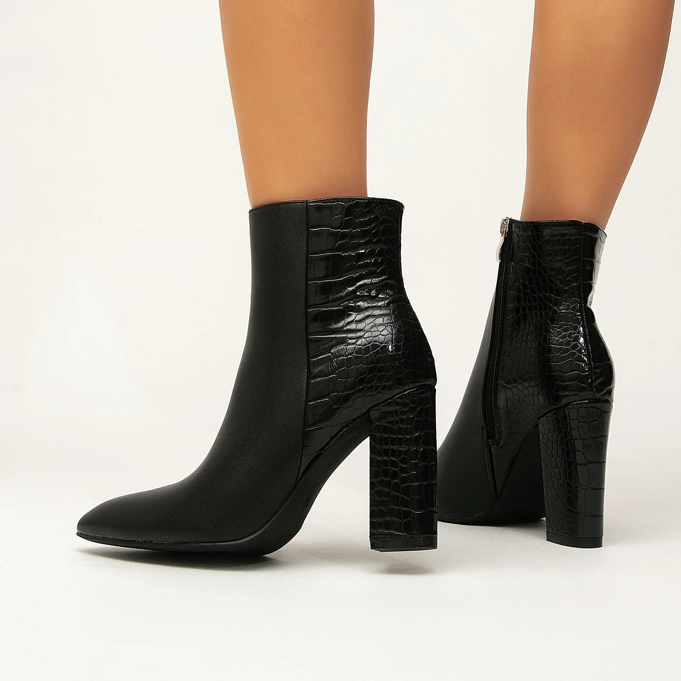 Bottines femme à talon bloc
