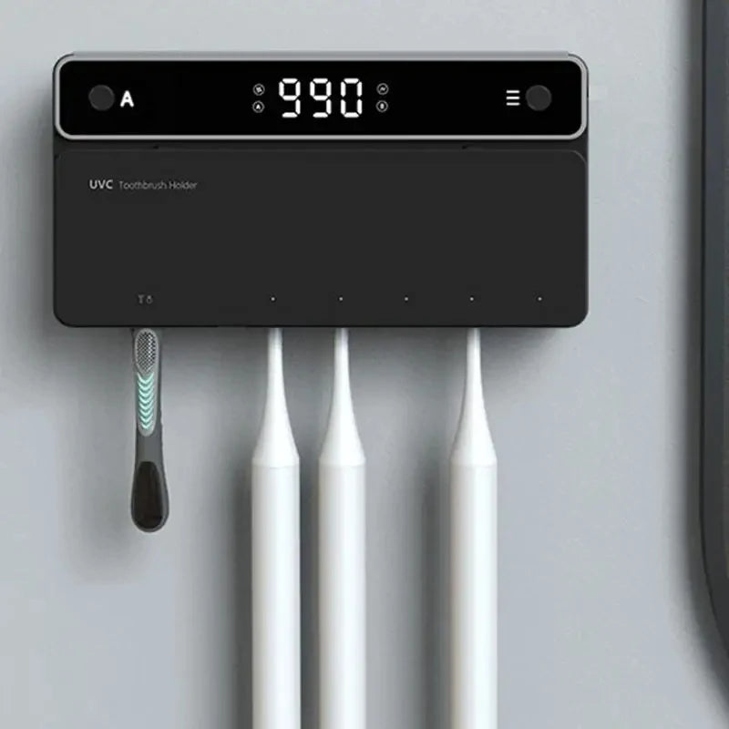UV Toothbrush Holder Rechargeable Fast Drying Toothbrush Razor Storage Sterilizer With LED Display Bathroom Accessories