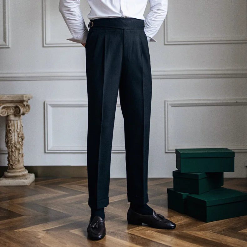 Pantalon homme à pinces taille haute