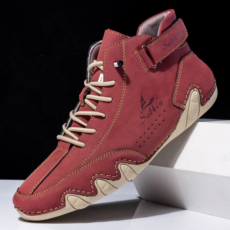 Bottines Homme à Bout Rond et Semelle Contrastante en PU et Caoutchouc