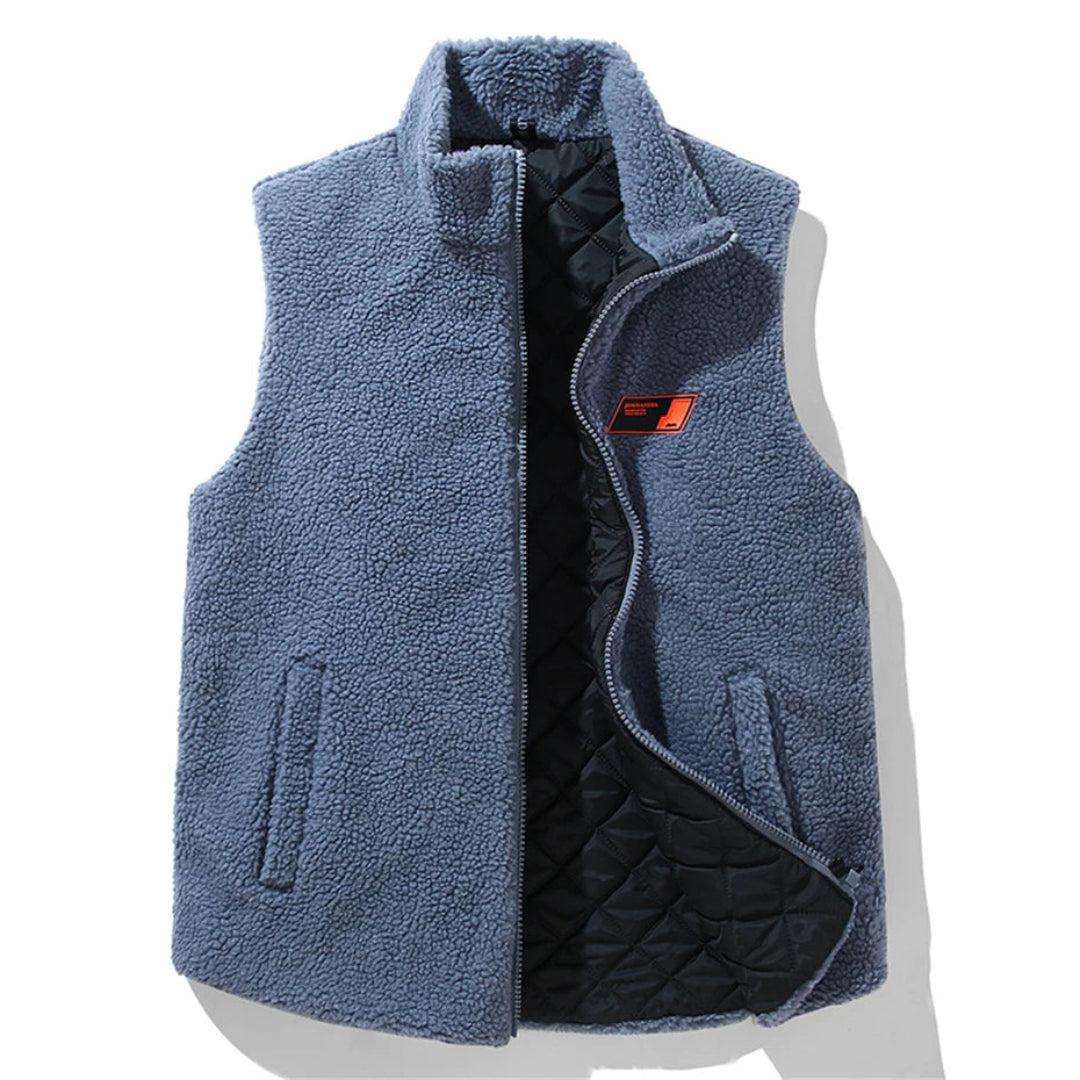 Gilet sans manches en polaire unie pour homme grande taille