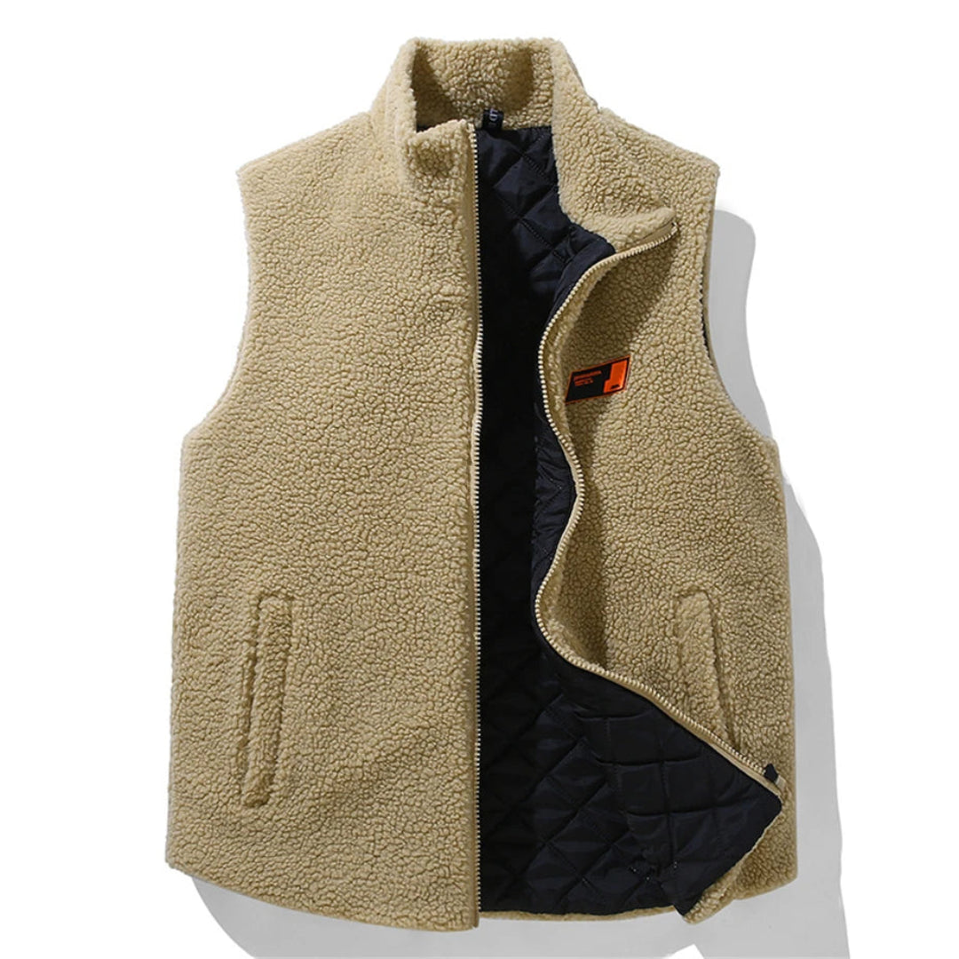 Gilet sans manches en polaire unie pour homme grande taille