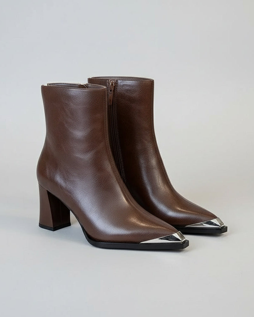Bottes à Talons Hauts Mi-Mollet à Bout Pointu pour Femme