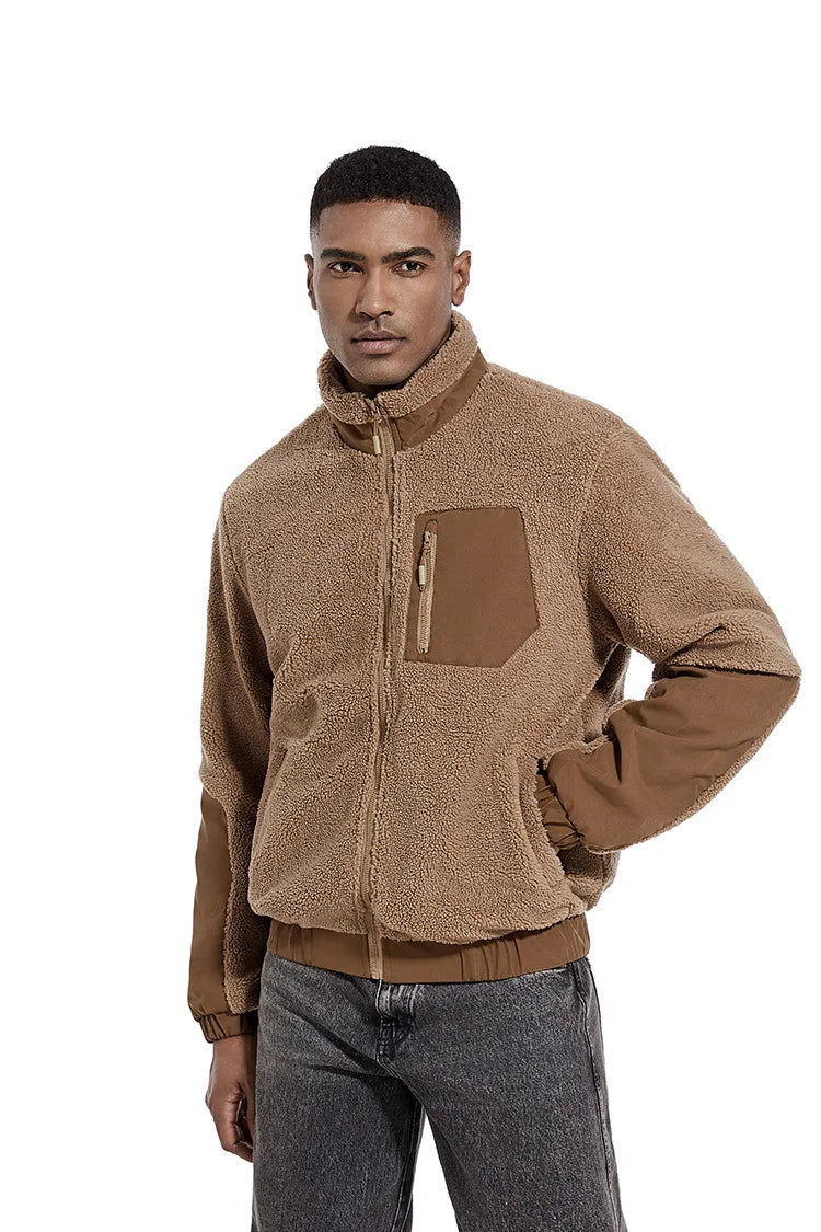 Veste polaire Sherpa à col montant pour homme