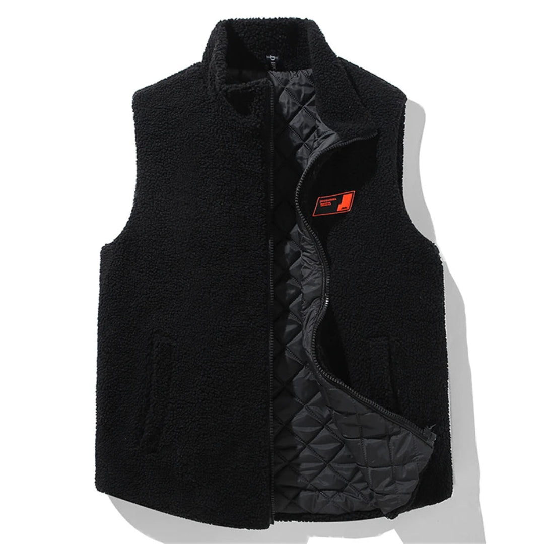 Gilet sans manches en polaire unie pour homme grande taille