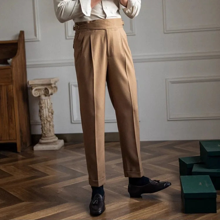 Pantalon homme à pinces taille haute