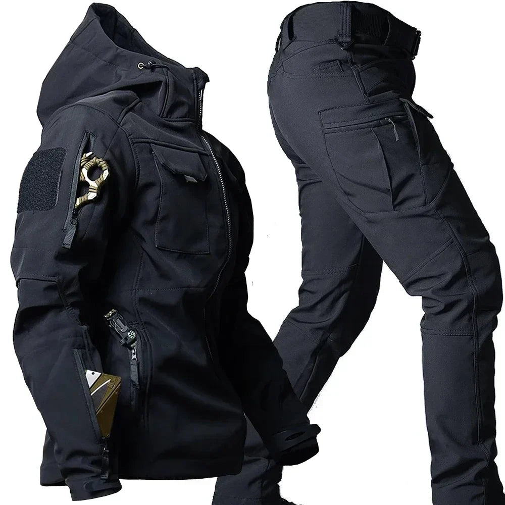Ensemble veste et pantalon cargo à capuche pour homme