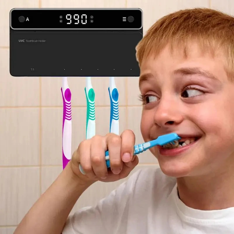 UV Toothbrush Holder Rechargeable Fast Drying Toothbrush Razor Storage Sterilizer With LED Display Bathroom Accessories