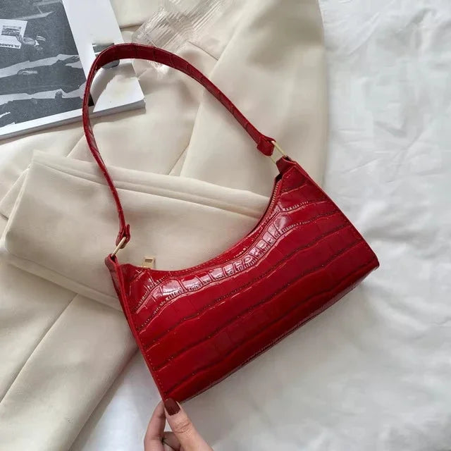 Sac à bandoulière pour femme effet crocodile