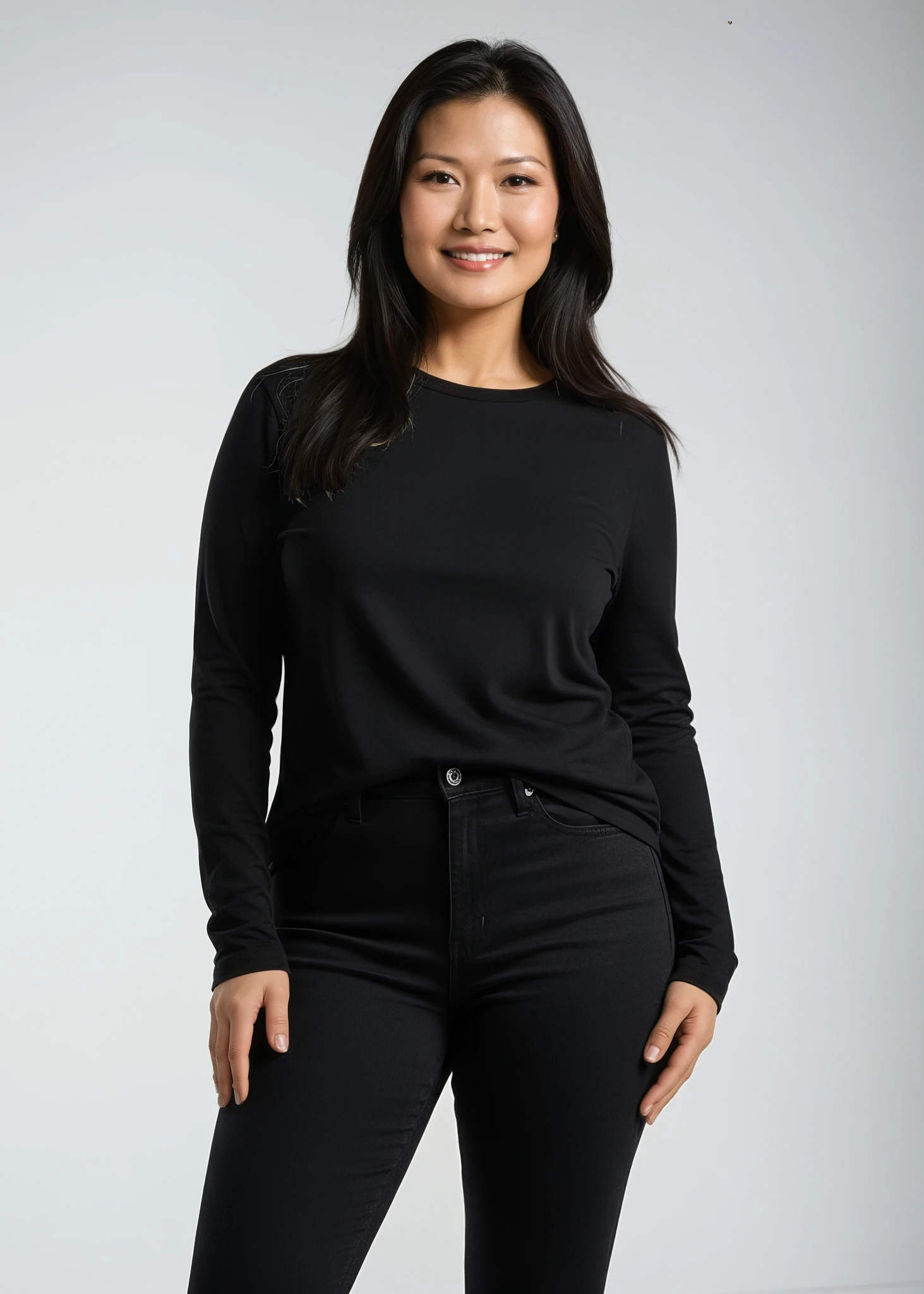 Langærmet T-shirt med Rund Hals til Dame