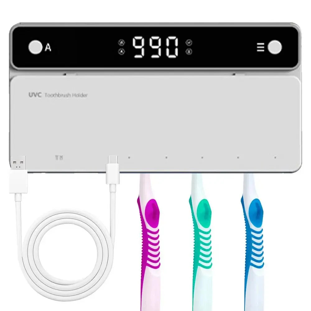 UV Toothbrush Holder Rechargeable Fast Drying Toothbrush Razor Storage Sterilizer With LED Display Bathroom Accessories
