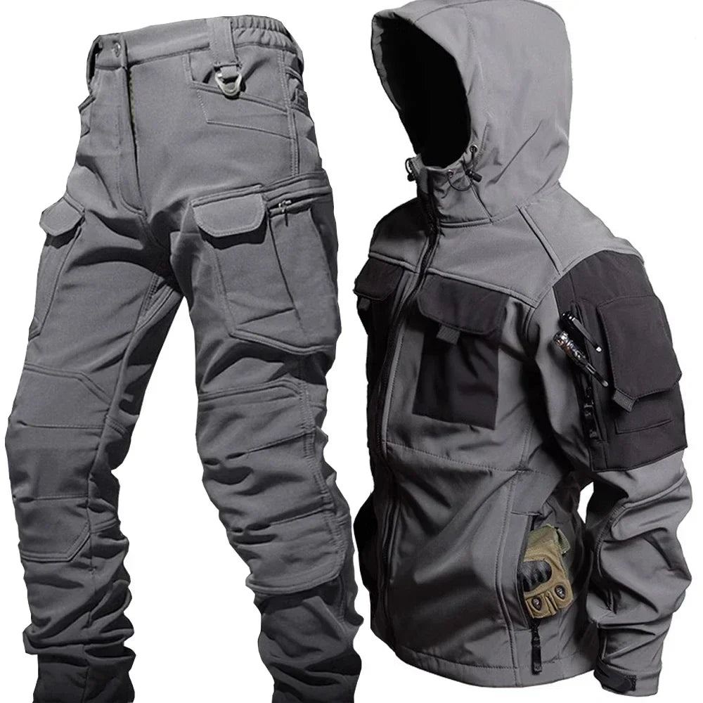 Ensemble veste et pantalon cargo à capuche pour homme