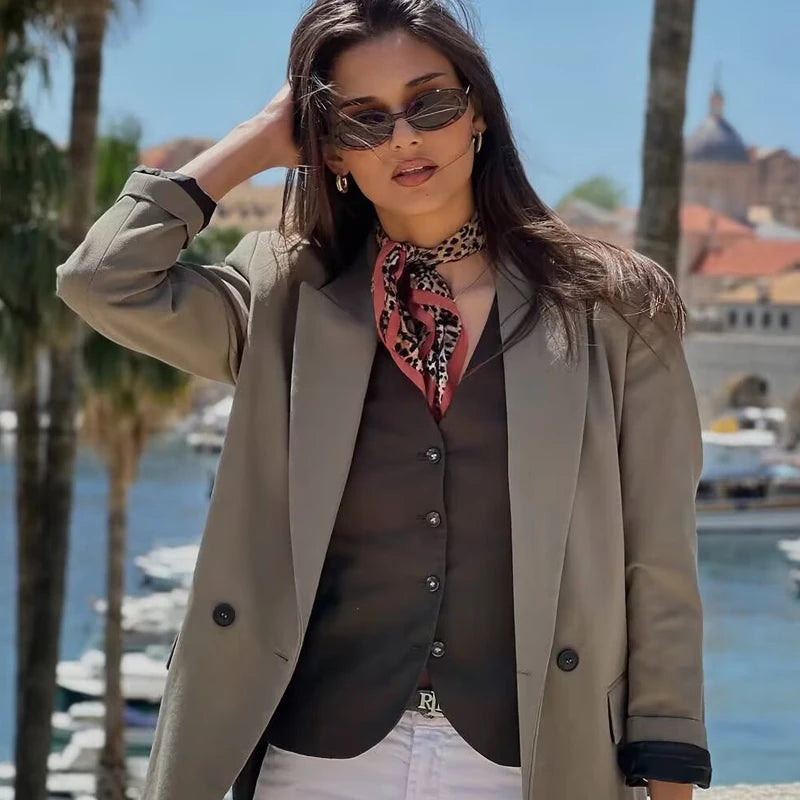 Veste Cintrée à Manches Longues pour Femme