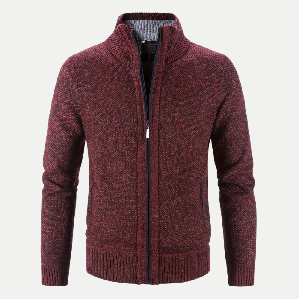 Vest med lynlås i syntetisk fleece og reverskrave til mænd