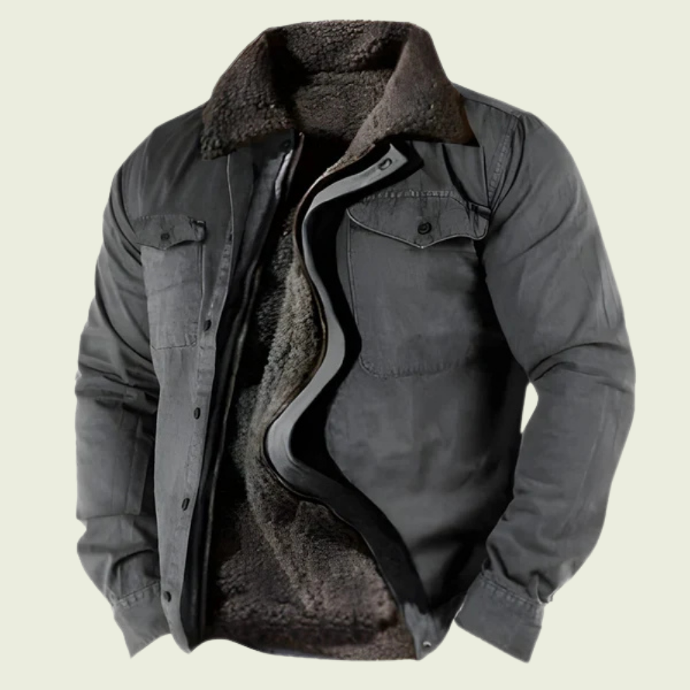 Vest i uldlook med fleeceforing og knapper til mænd