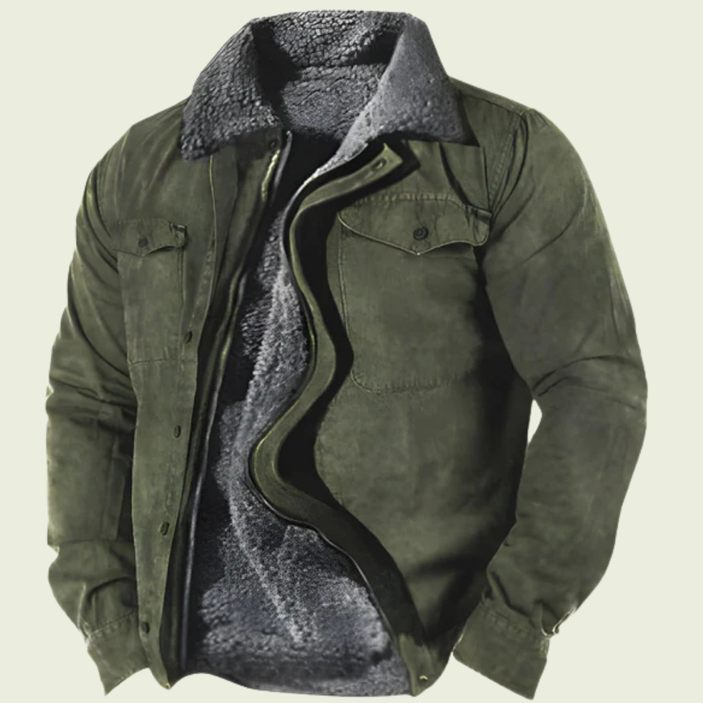 Vest i uldlook med fleeceforing og knapper til mænd