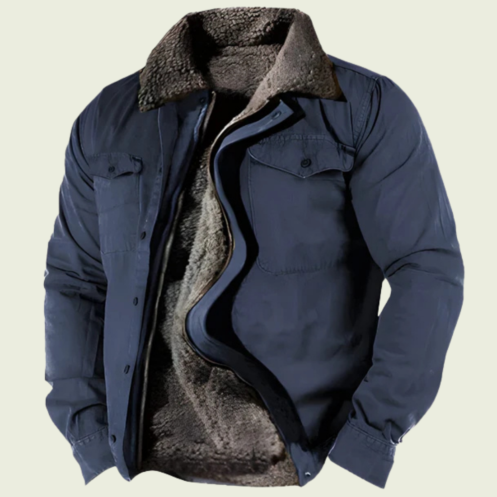 Vest i uldlook med fleeceforing og knapper til mænd