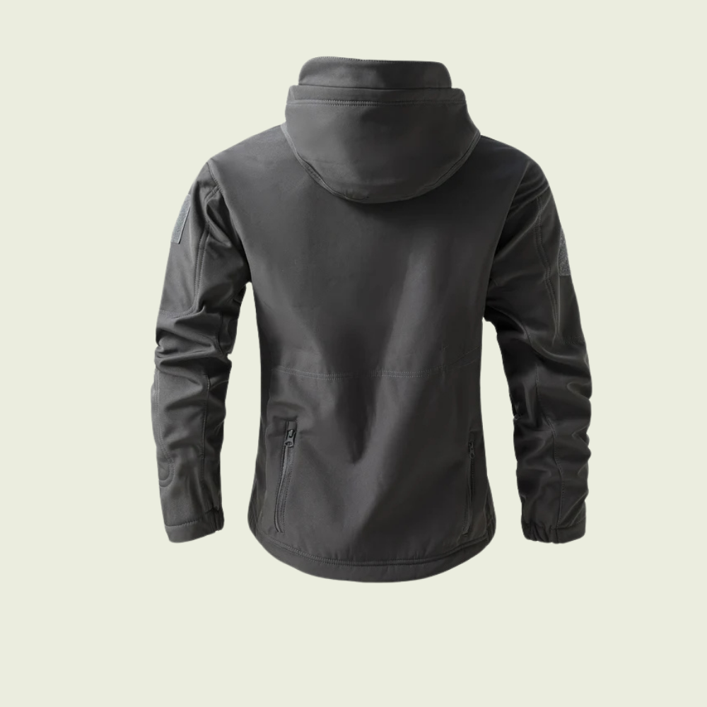 Vest med hætte i polyester med lynlåslommer til mænd