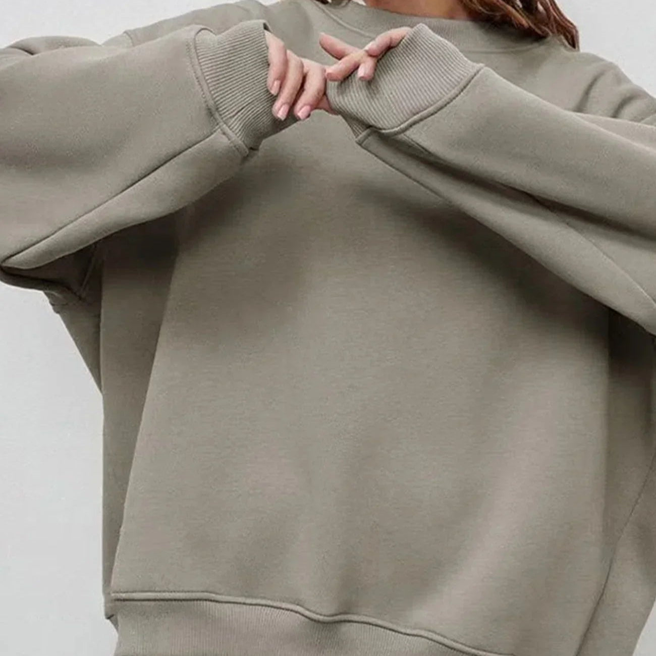 Sweat-shirt à col rond pour femmes, coupe décontractée